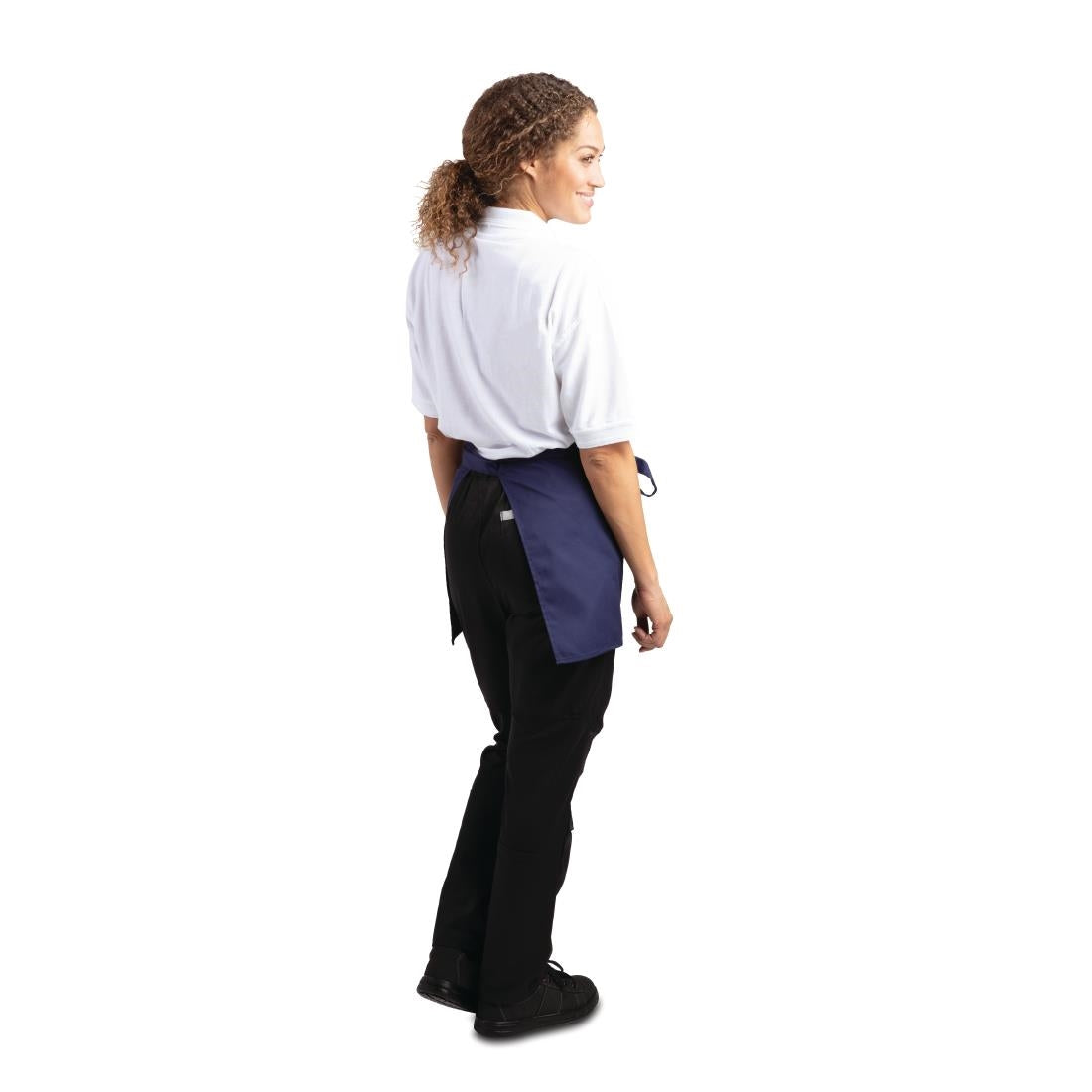 Whites Short Bistro Apron Navy Blue