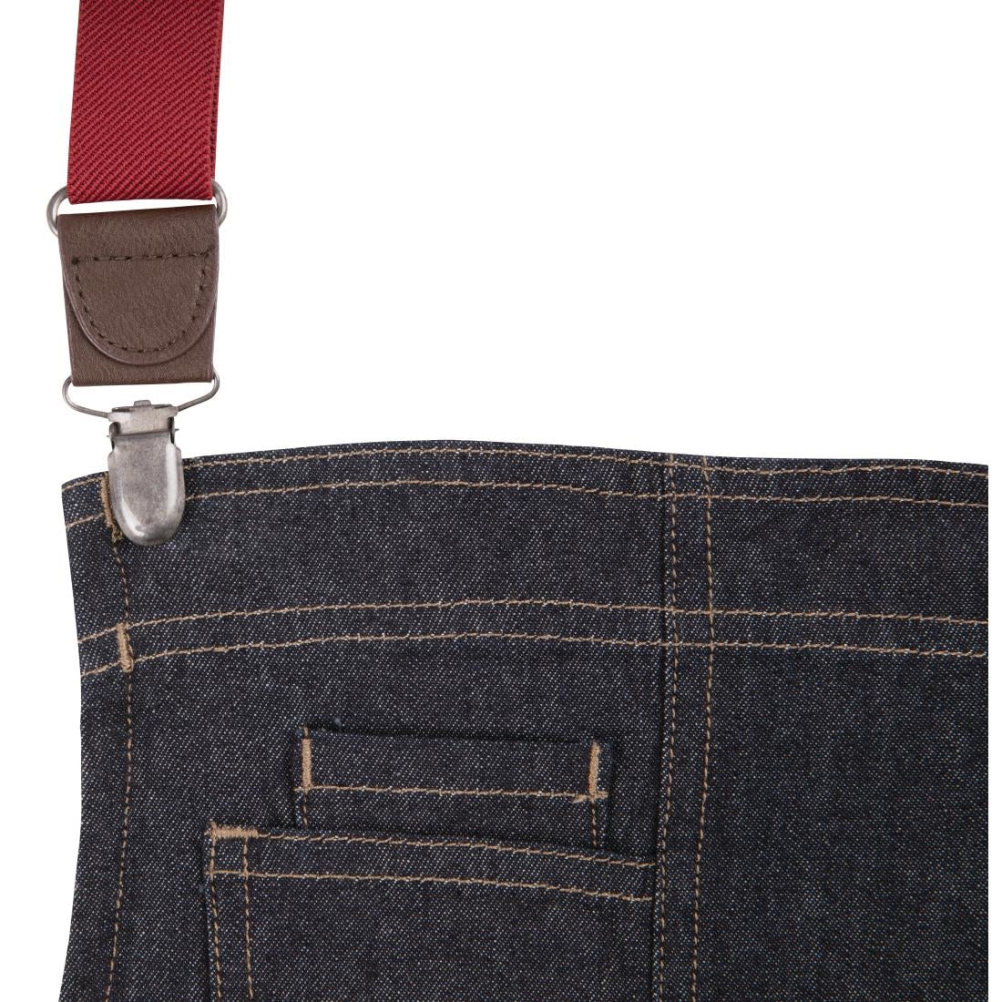Chef Works Urban Berkeley Denim Brace Bib Apron Dark Indigo