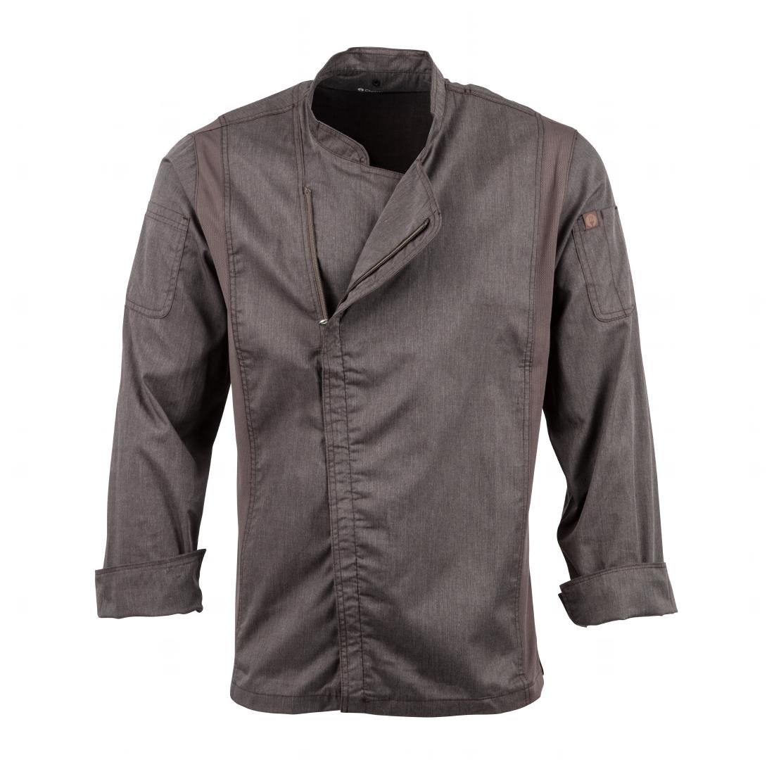 Chef Works Hartford Lightweight L/S Zipper Coat Graphite Size XL