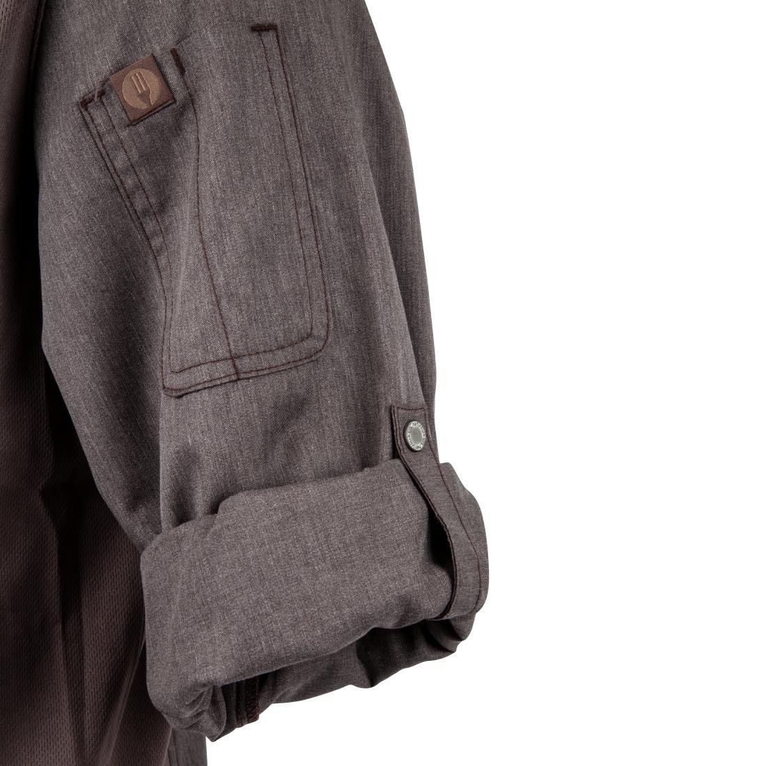 Chef Works Hartford Lightweight L/S Zipper Coat Graphite Size XL