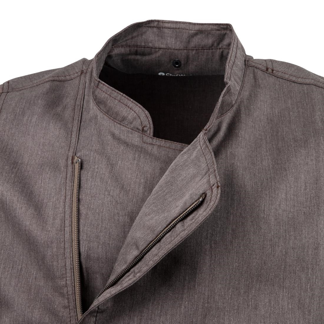 Chef Works Hartford Lightweight L/S Zipper Coat Graphite Size S