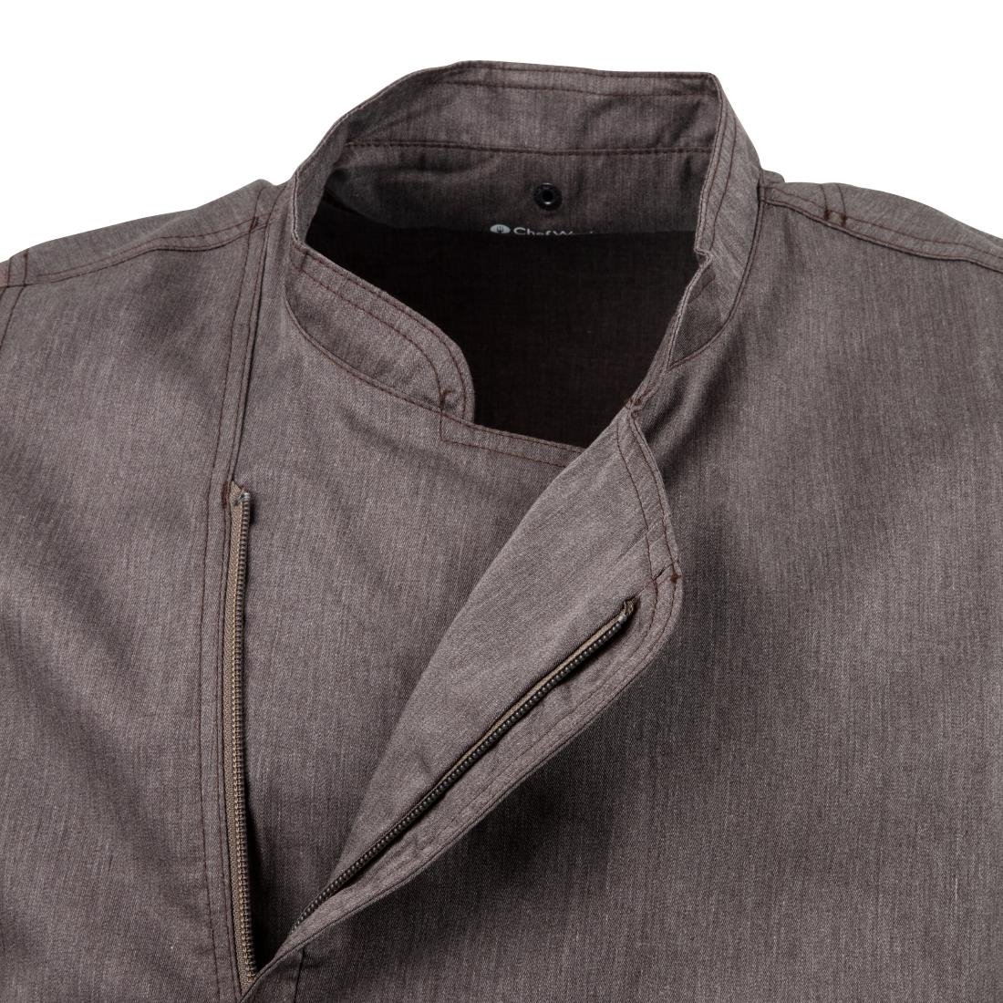 Chef Works Hartford Lightweight L/S Zipper Coat Graphite Size XS