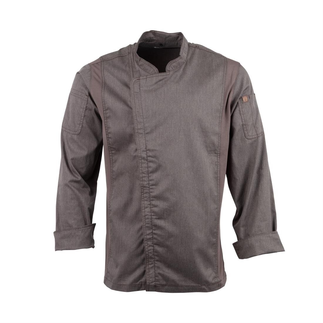 Chef Works Hartford Lightweight L/S Zipper Coat Graphite Size XS