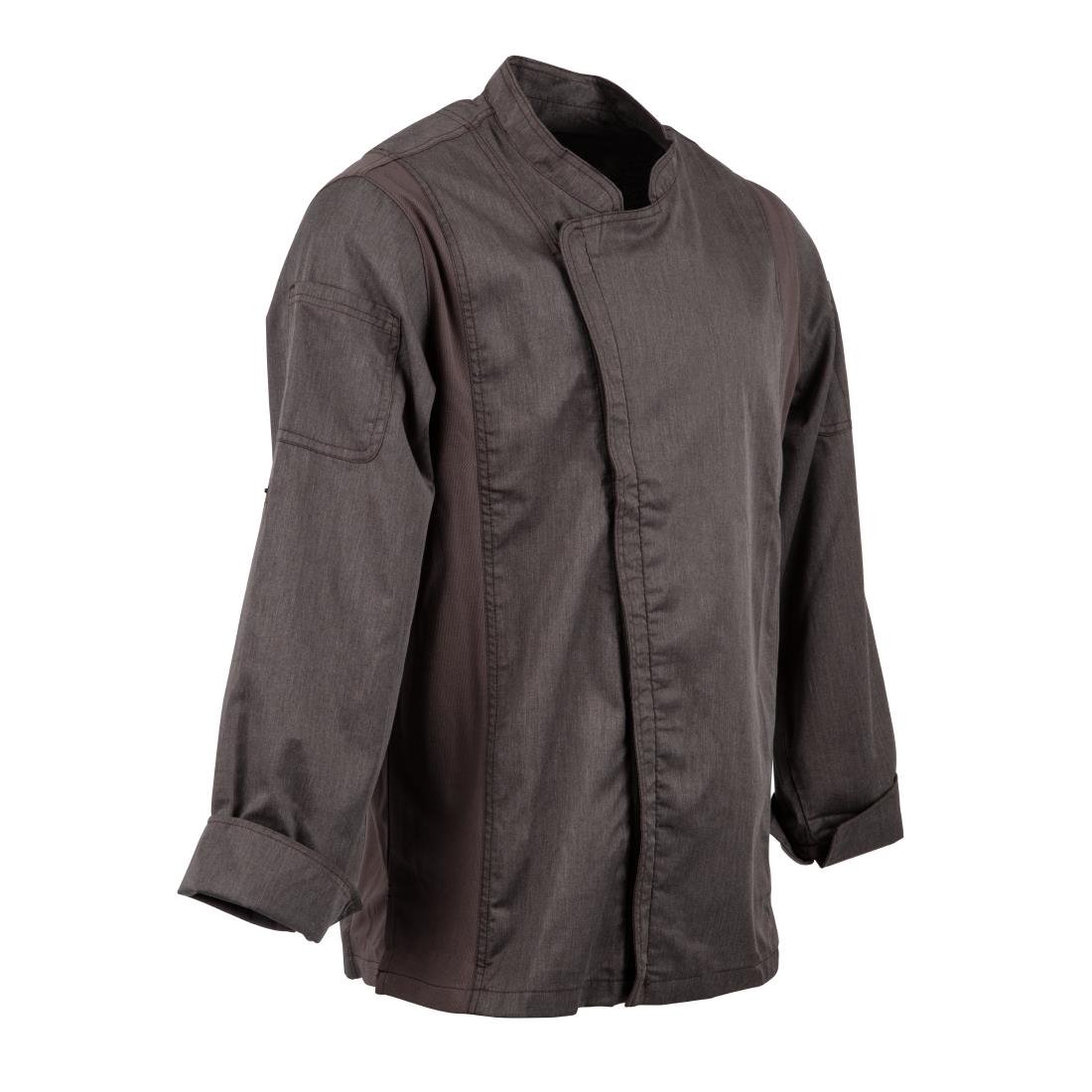 Chef Works Hartford Lightweight L/S Zipper Coat Graphite Size XS