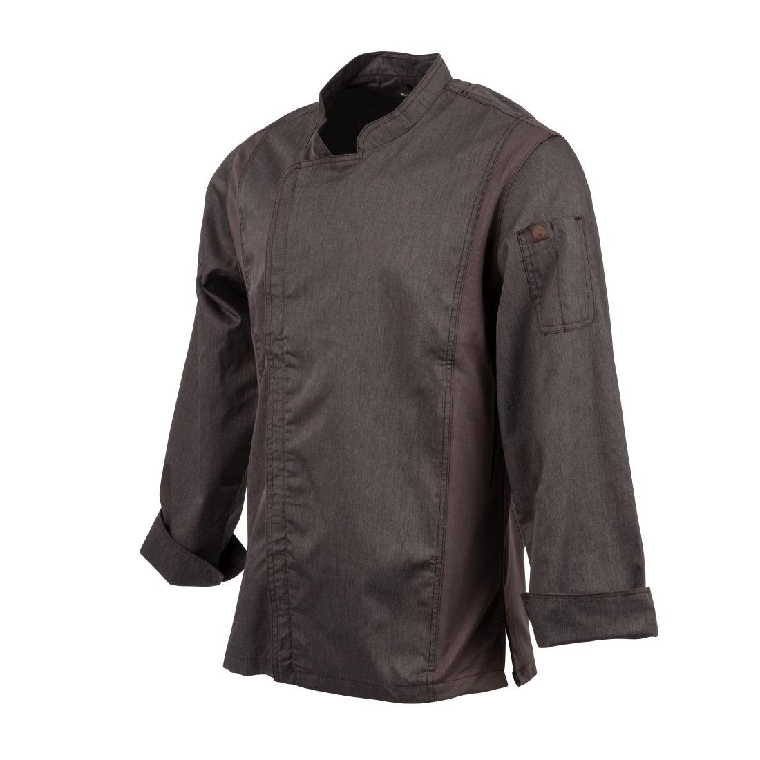 Chef Works Hartford Lightweight L/S Zipper Coat Graphite Size XL