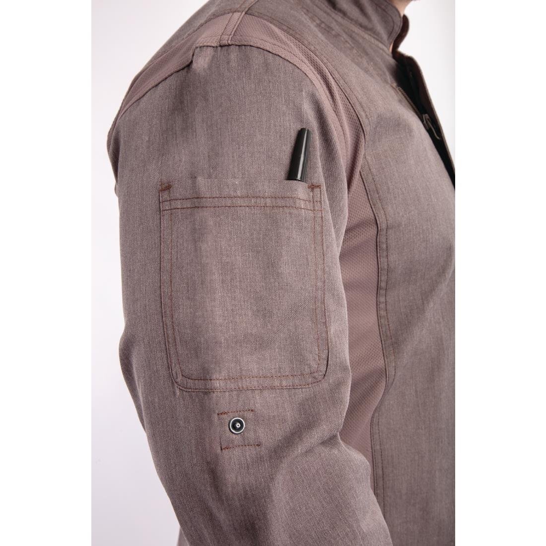Chef Works Hartford Lightweight L/S Zipper Coat Graphite Size XL