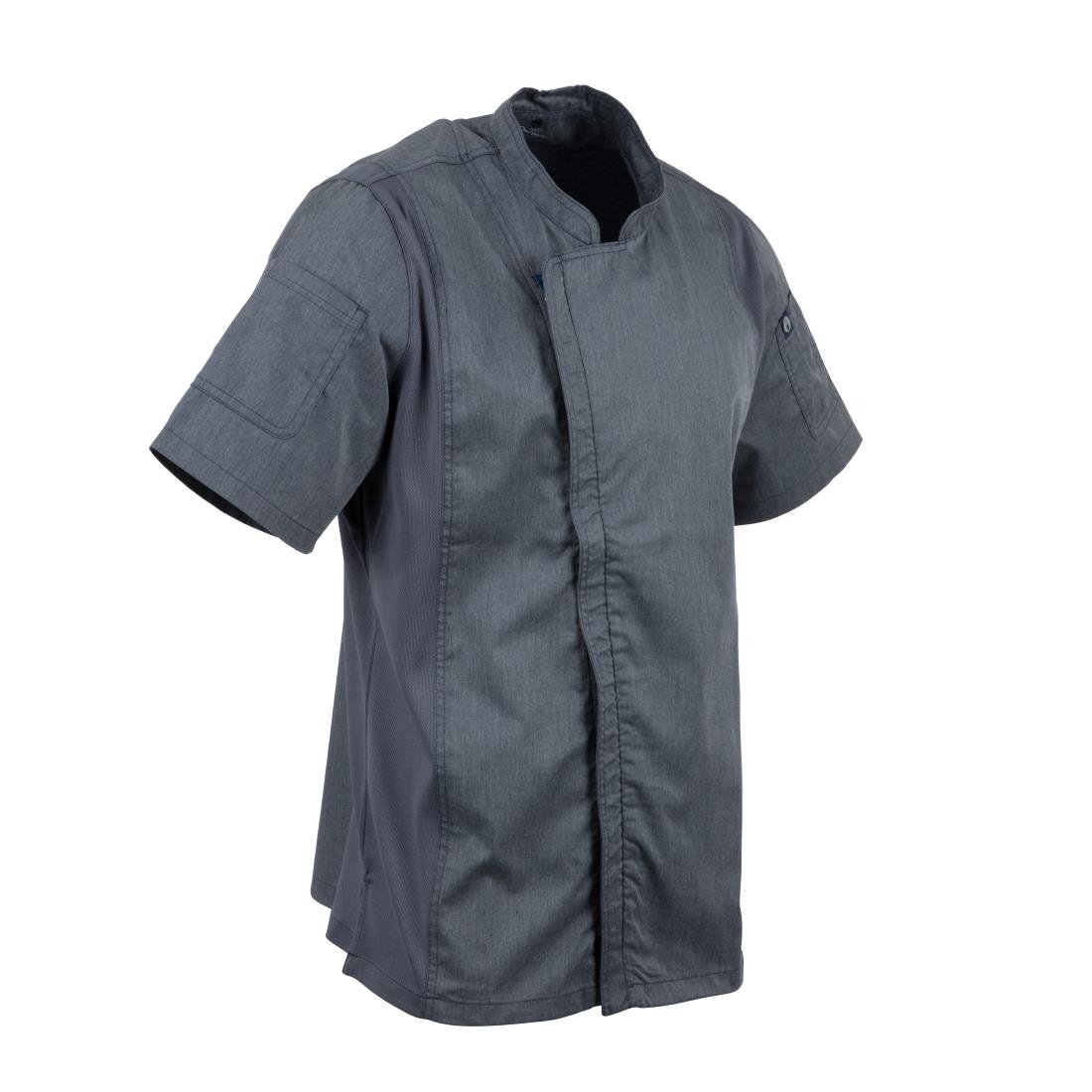 Chef Works Unisex Springfield Lightweight Short Sleeve Zipper Coat Ink Blue Size M