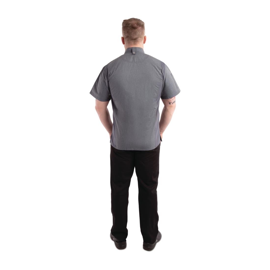 Chef Works Unisex Springfield Lightweight Short Sleeve Zipper Coat Ink Blue Size M