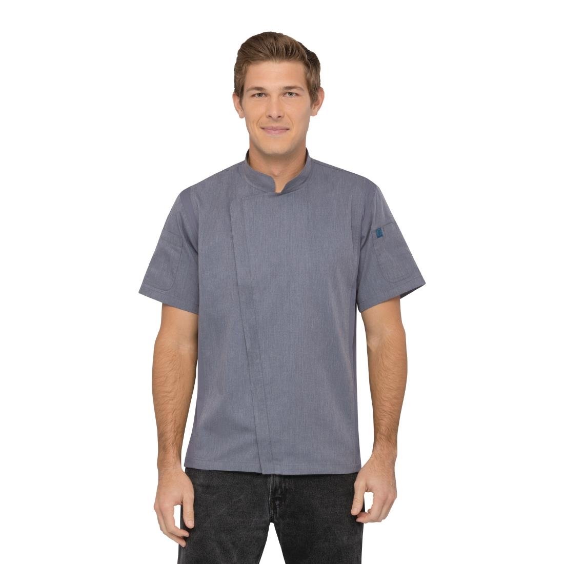 Chef Works Unisex Springfield Lightweight Short Sleeve Zipper Coat Ink Blue Size M