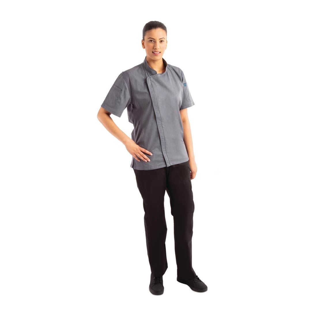 Chef Works Unisex Springfield Lightweight Short Sleeve Zipper Coat Ink Blue Size XS
