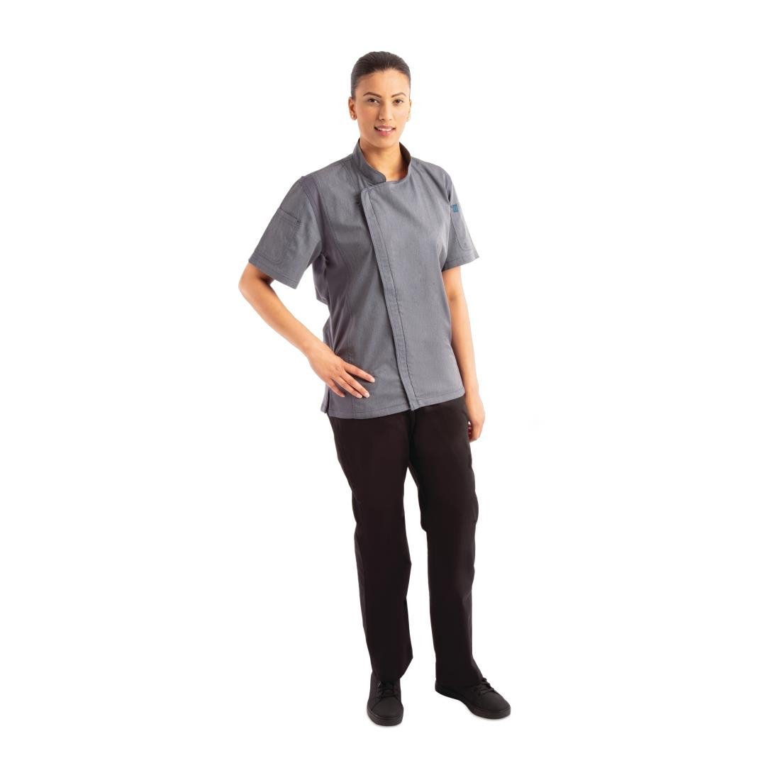 Chef Works Unisex Springfield Lightweight Short Sleeve Zipper Coat Ink Blue Size S