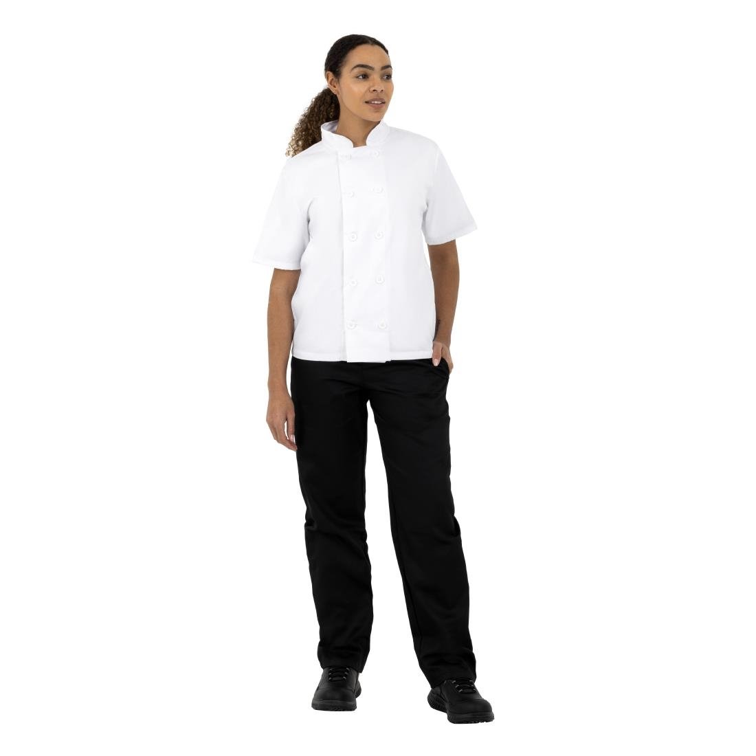 Nisbets Essentials Short Sleeve Chefs Jacket White L (Pack of 2)