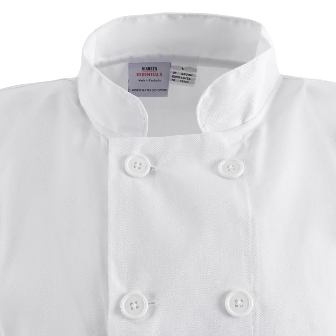 Nisbets Essentials Unisex Chef Jacket White 2XL (2 Pack)