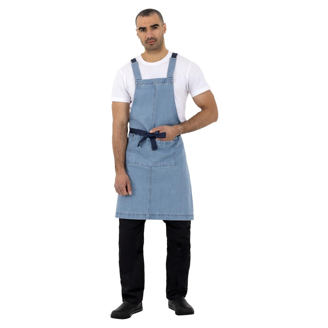 Southside Denim Bib Apron Light Blue