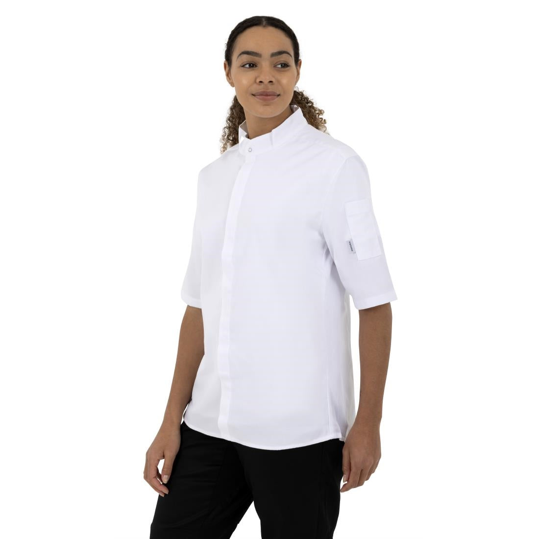 Southside Band Collar Chefs Jacket White Size M