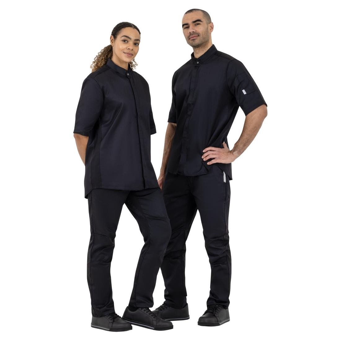 Southside Band Collar Chef Jacket Black L