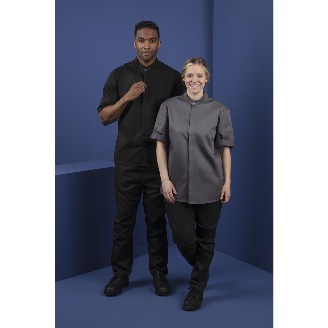 Southside Band Collar Chef Jacket Black L