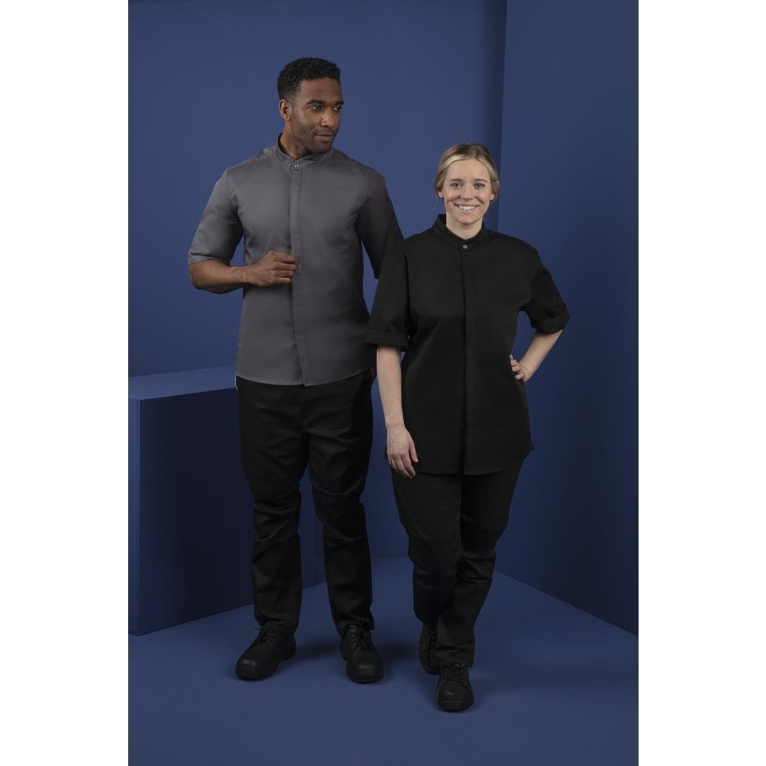 Southside Band Collar Chef Jacket Black L