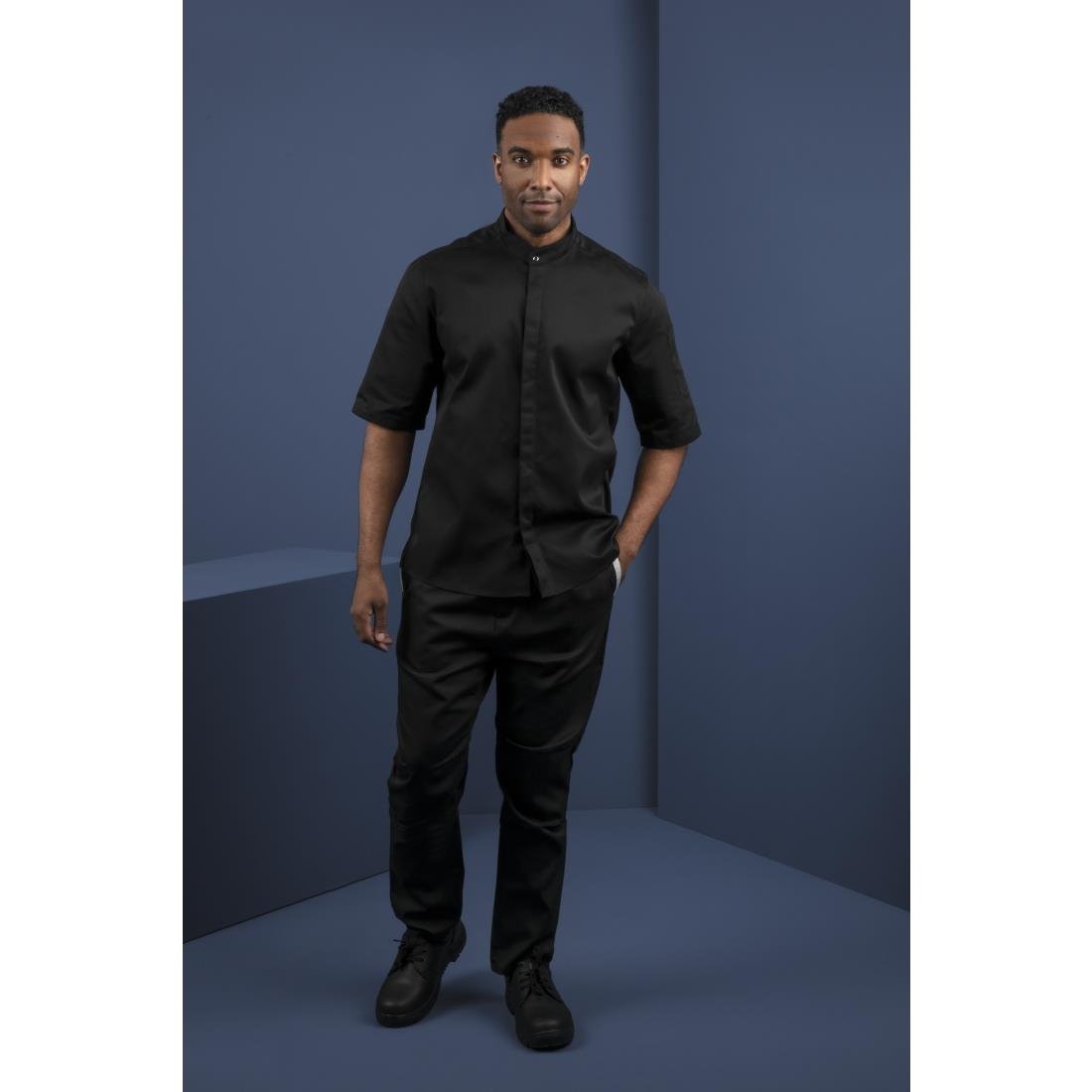 Southside Band Collar Chef Jacket Black XL