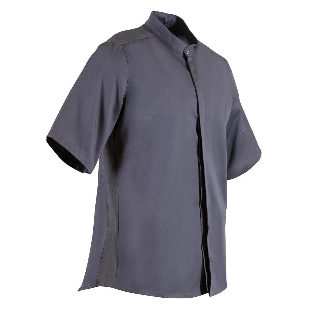 Southside Band Collar Chef Jacket Charcoal L