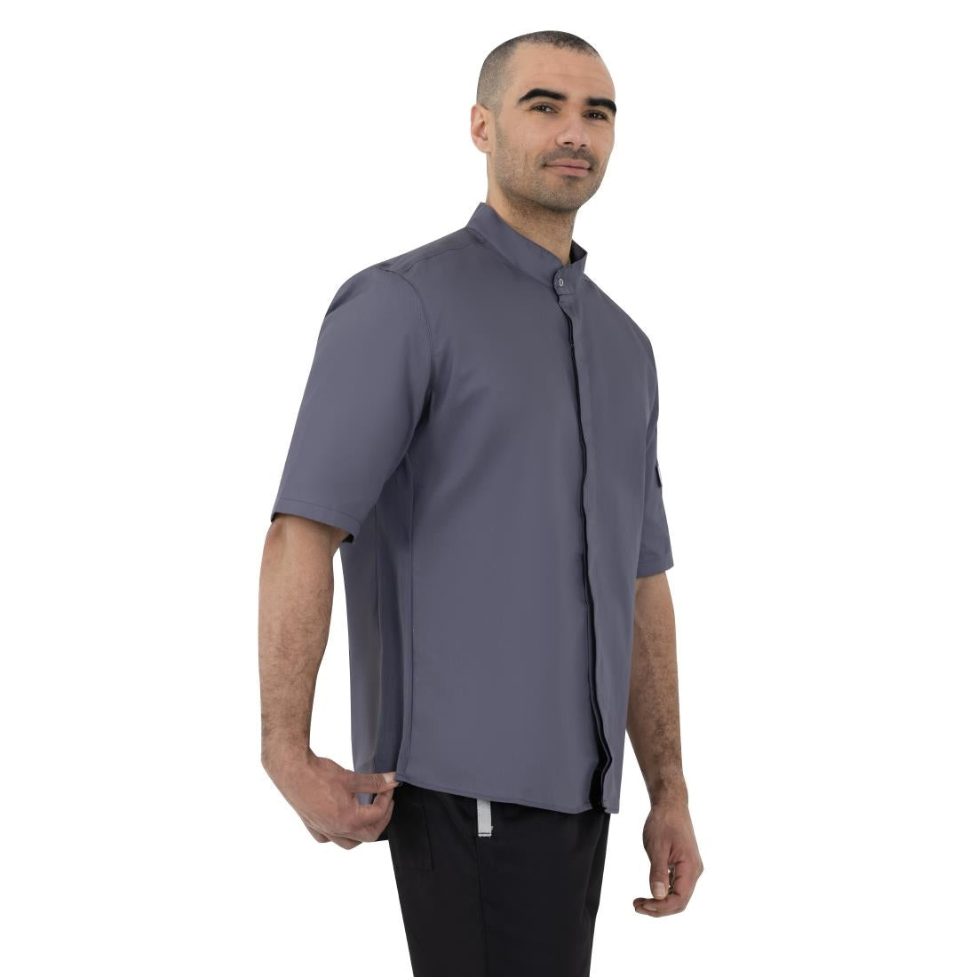 Southside Band Collar Chef Jacket Charcoal S