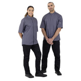 Southside Band Collar Chef Jacket Charcoal S