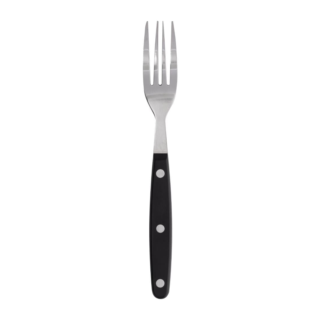 Olympia Taverna Steak Forks with Black Handles (12 Pack)