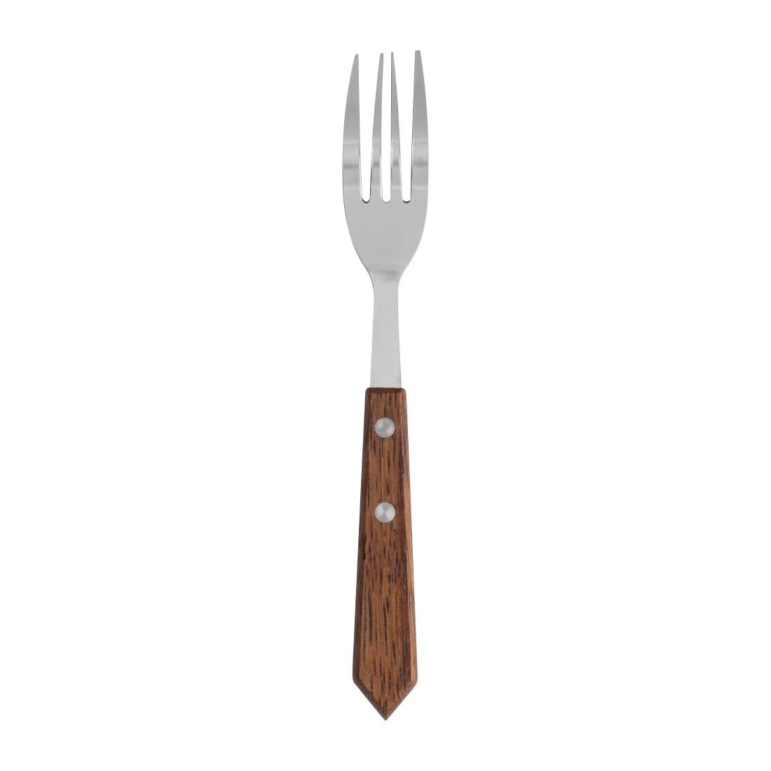 Olympia Steak Forks with Merbau Wood Handles (12 Pack)