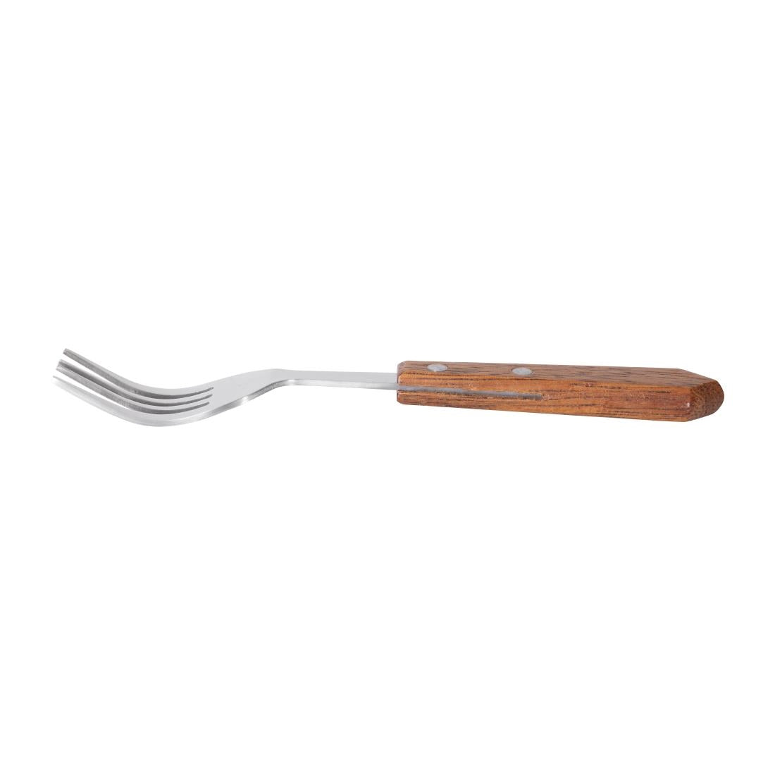 Olympia Steak Forks with Merbau Wood Handles (12 Pack)