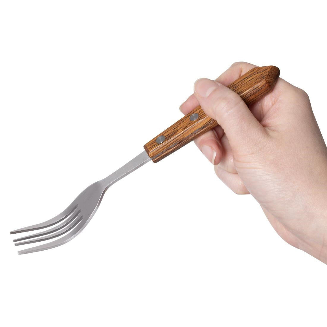 Olympia Steak Forks with Merbau Wood Handles (12 Pack)