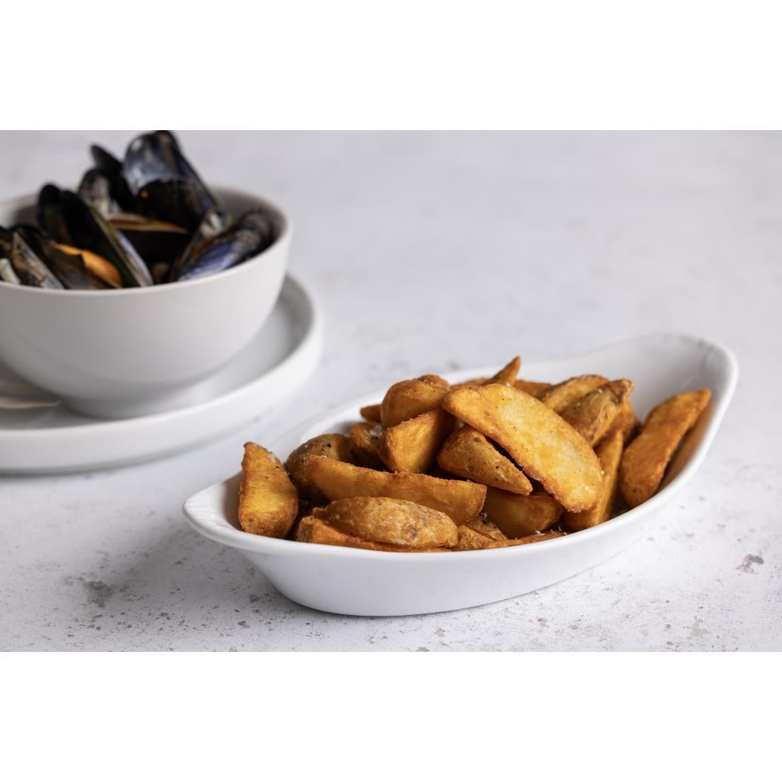 Olympia Whiteware Oval Eared Dishes 204mm (6 Pack)