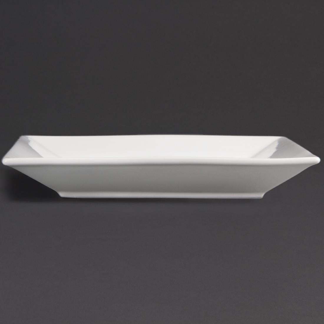 Olympia Whiteware Square Plates Wide Rim 250mm (6 Pack)