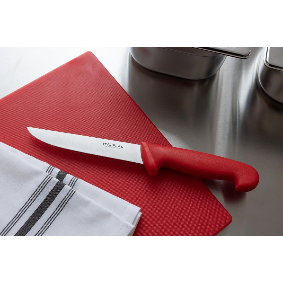 Hygiplas Stiff Blade Boning Knife Red 15cm