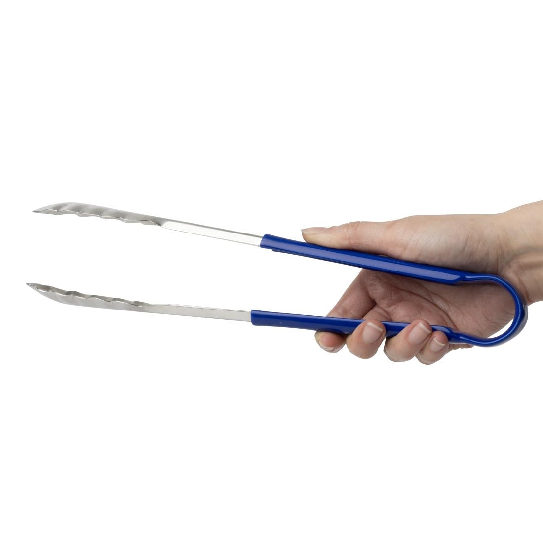 Hygiplas Colour Coded Blue Serving Tongs 300mm