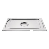 Vogue Stainless Steel 1/1 Gastronorm Notched Lid