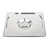 Vogue Stainless Steel 1/2 Gastronorm Notched Lid