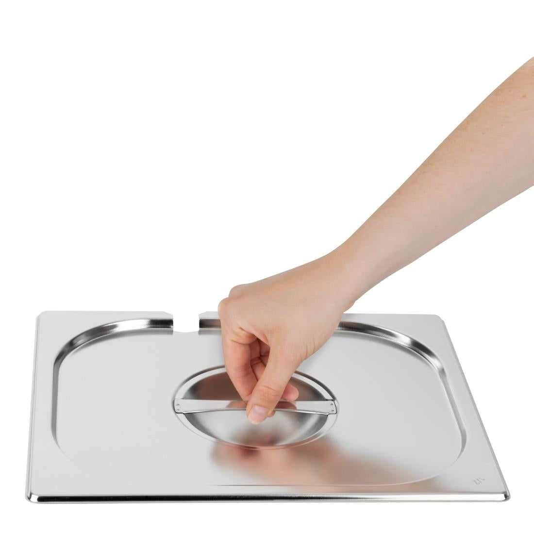 Vogue Stainless Steel 1/2 Gastronorm Notched Lid