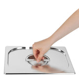 Vogue Stainless Steel 1/2 Gastronorm Notched Lid