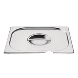 Vogue Stainless Steel 1/2 Gastronorm Notched Lid