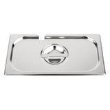 Vogue Stainless Steel 1/3 Gastronorm Notched Lid