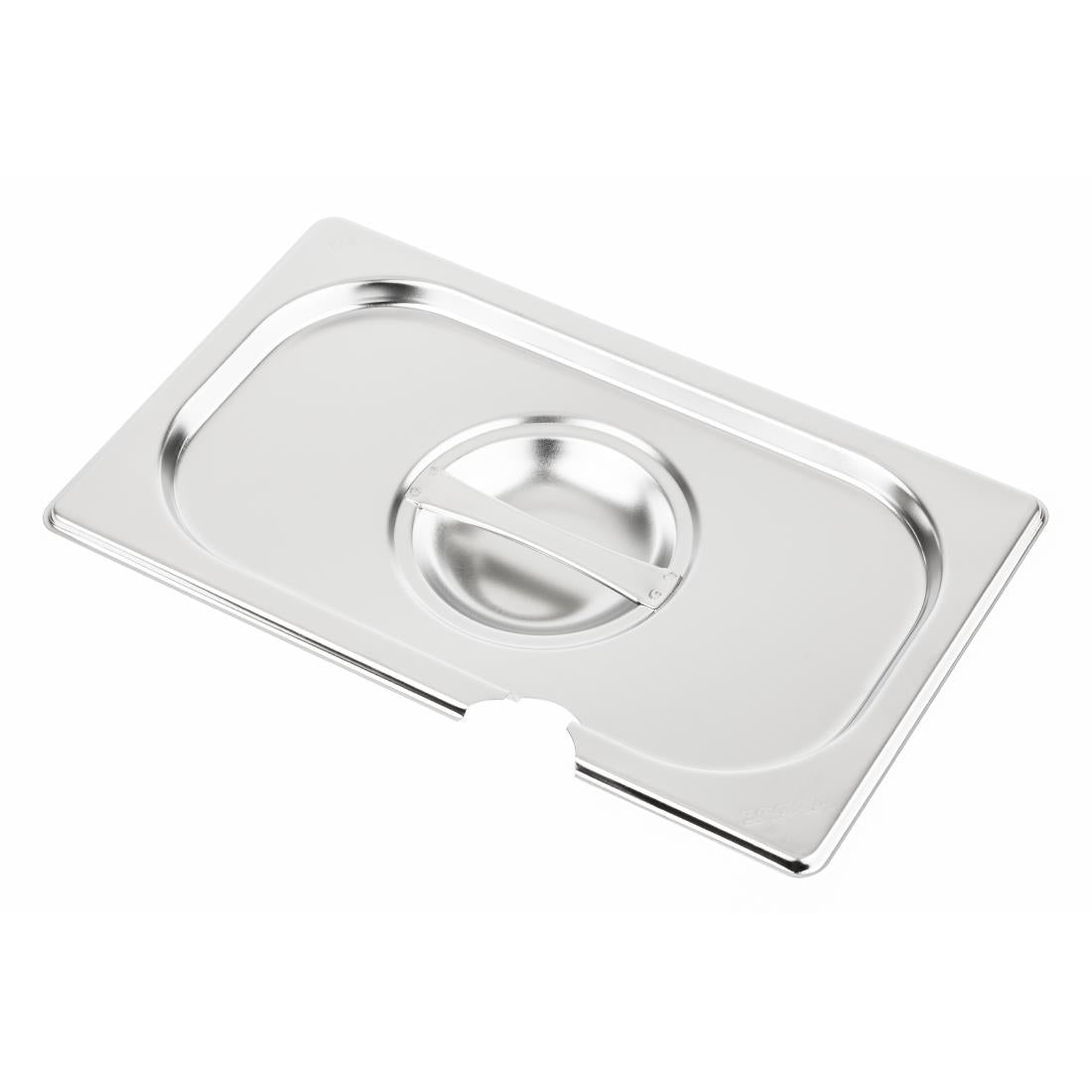 Vogue Stainless Steel 1/4 Gastronorm Notched Lid