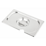 Vogue Stainless Steel 1/4 Gastronorm Notched Lid