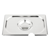 Vogue Stainless Steel 1/4 Gastronorm Notched Lid