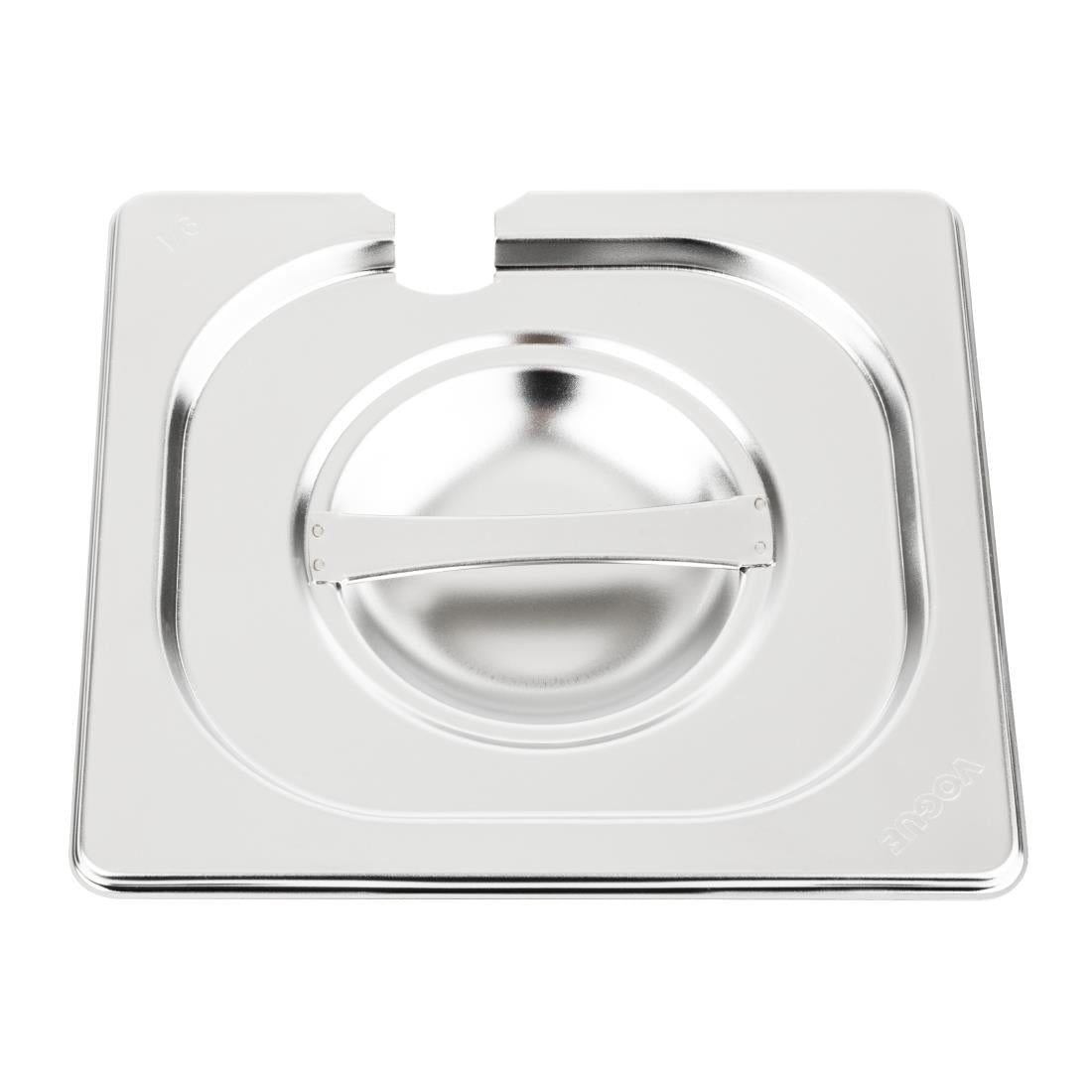 Vogue Stainless Steel 1/6 Gastronorm Notched Lid