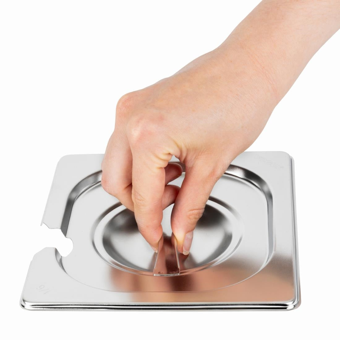 Vogue Stainless Steel 1/6 Gastronorm Notched Lid