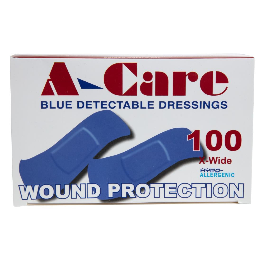 A-care detectable blue plasters extra wide strip 75X25MM (100 Pack)