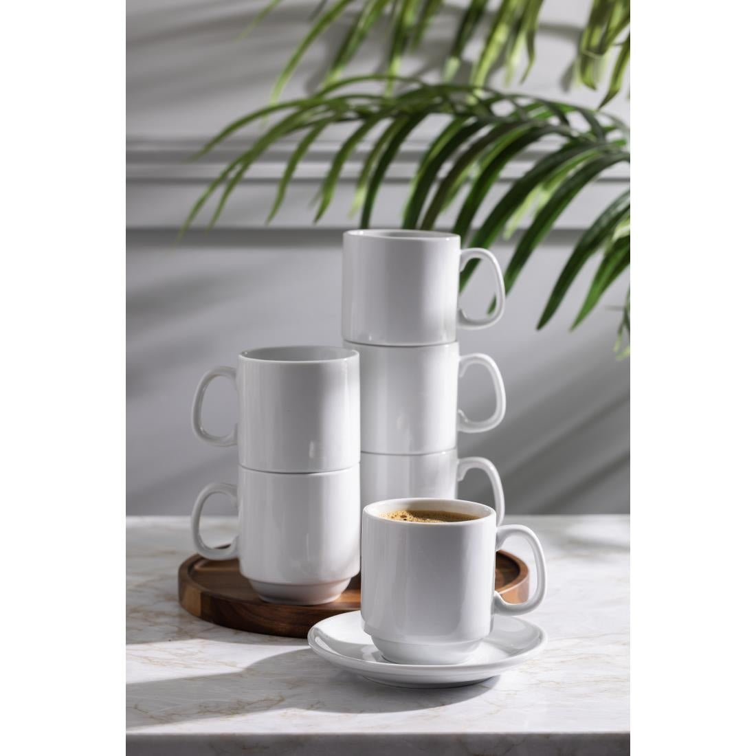 Olympia Whiteware Stacking Mugs 284ml (12 Pack)
