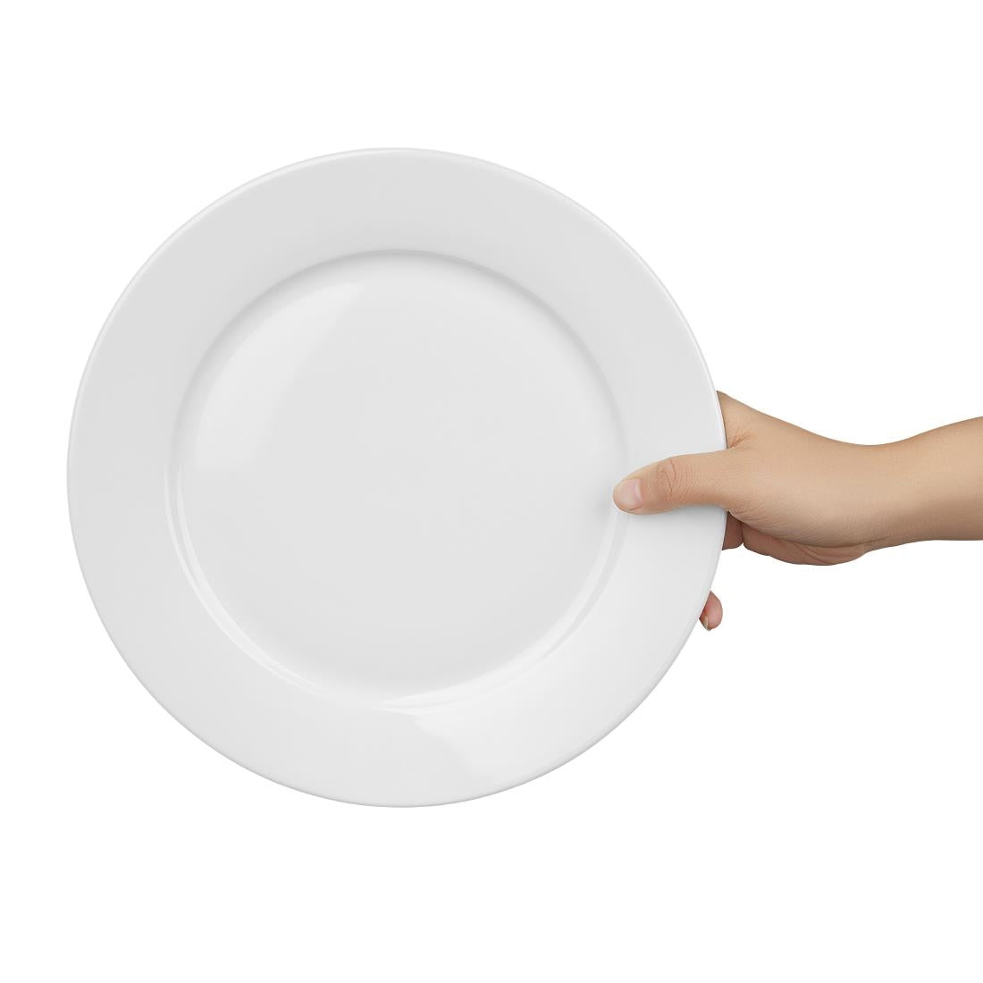 Olympia Whiteware Wide Rimmed Plates 250mm (Pack of 12)