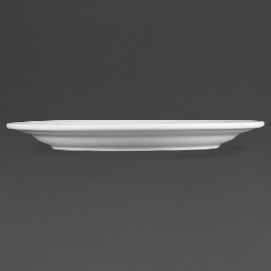 Olympia Whiteware Wide Rimmed Plates 250mm (Pack of 12)