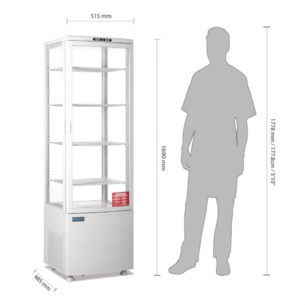 Polar C-Series Energy Efficient Curved Door Display Fridge White 235Ltr